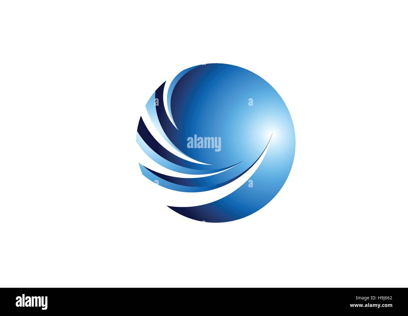 sphere,circle,logo, global blue abstract round icon symbol vector design` Stock Vector